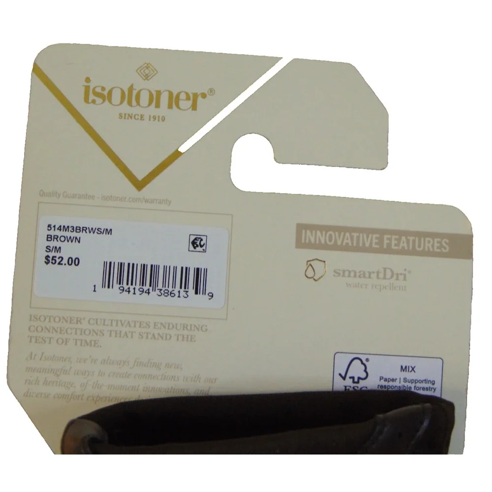 Isotoner Womens smartDRI Chevron Spandex Touchscreen Gloves Brown S/M NWT